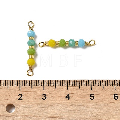 Faceted Glass Connector Charms KK-P242-08G-1