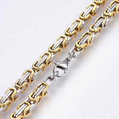 201 Stainless Steel Byzantine Chain Necklaces NJEW-F222-13GP-1