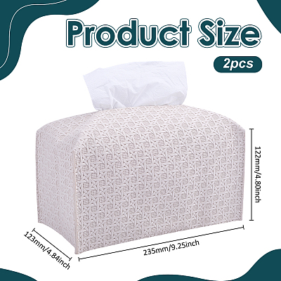Crossed Textured Imitation Leather Tissue Boxes CON-WH0095-208A-1