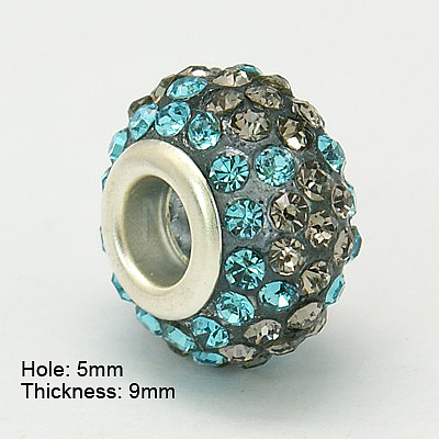 Resin Rhinestone European Beads GPDL-C004-10S-1