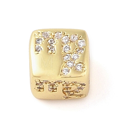Brass Micro Pave Clear Cubic Zirconia European Beads LS-KK-K368-01G-06-1