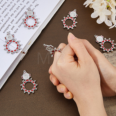 30Pcs 2 Colors Alloy Enamel Pendants FIND-DC0008-57B-1