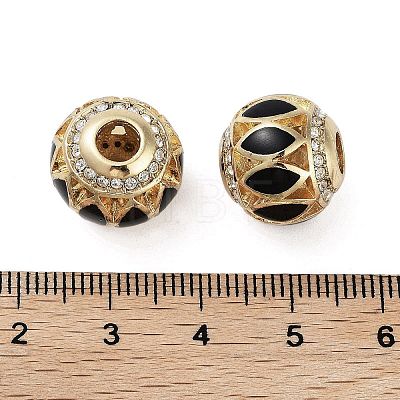 Golden Plated Alloy Enamel European Beads FIND-E046-10G-01-1