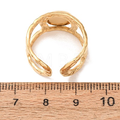 Hammered 304 Stainless Steel Cuff Ring Components SA-CBAC0DF-02A-G-1