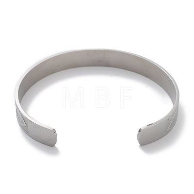 304 Stainless Steel Cuff Bangles for Women BJEW-U010-01P-1