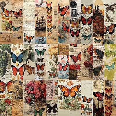 30Pcs Retro Butterfly Scrapbook Paper Pads PW-WG58626-01-1