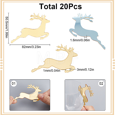 SUNNYCLUE Deer Shape Plastic Wine Glass Charms AJEW-SC0001-63B-1