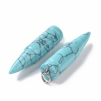 Synthetic Turquoise Pointed Pendants G-D850-12-1