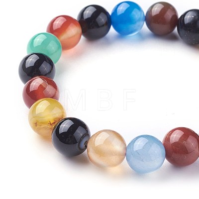 Natural Agate Beads Stretch Bracelets BJEW-F380-01-C13-1