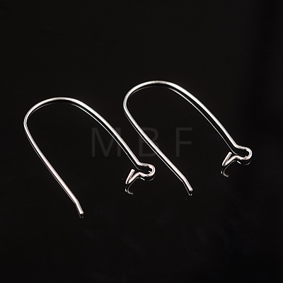 Silver Color Plated Brass Hoop Earrings Findings Kidney Ear Wires Making Findings X-EC221-S-1