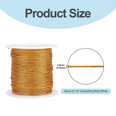 2 Rolls Round PET Metallic Thread MCOR-TADJ0001-01D-01-1