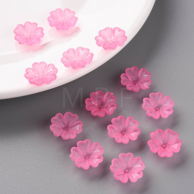 Transparent Frosted Acrylic Bead Caps MACR-S371-04A-704-1