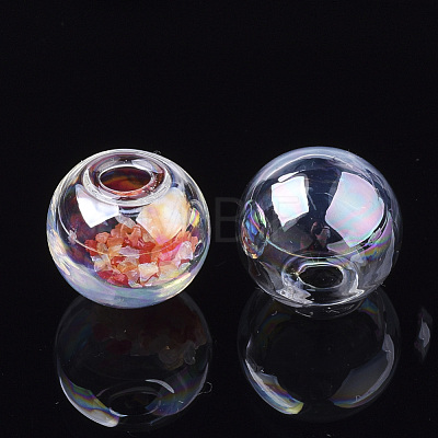 Round Handmade One Hole Blown Glass Globe Ball Bottles X-BLOW-R002-25mm-AB-1
