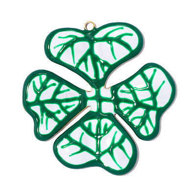 304 Stainless Steel Enamel Pendants STAS-OY019-17G-1