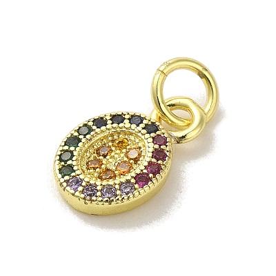 Brass Micro Pave Cubic Zirconia Charms KK-M283-25B-02-1