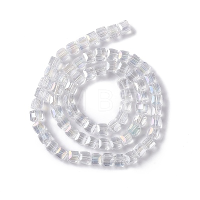 Electroplate Glass Beads Strands EGLA-D018-8x8mm-01-1