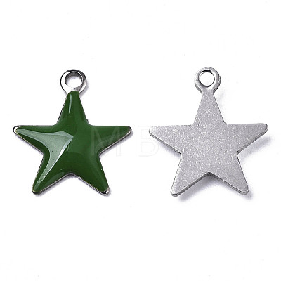 201 Stainless Steel Enamel Charms STAS-N088-14E-1