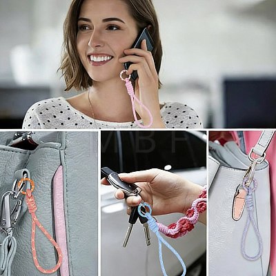 7Pcs 7 Colors Polyester Lanyard Hand Mobile Straps MOBA-FS0001-03-1