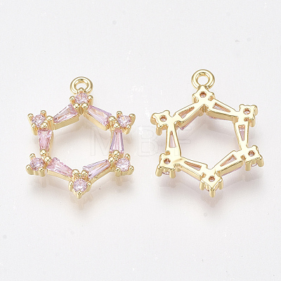 Brass Cubic Zirconia Pendants KK-T038-502A-1