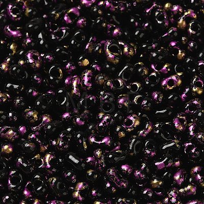 Spray Painted Glass Seed Beads SEED-F005-08A-02-1