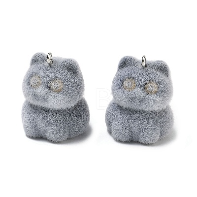 Flocking Opaque Resin Pendants RESI-F064-A13-1