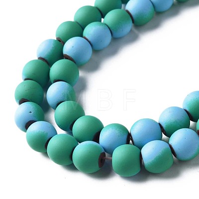 Spray Painted Non-magnetic Synthetic Hematite Beads Strands G-N337-01E-1