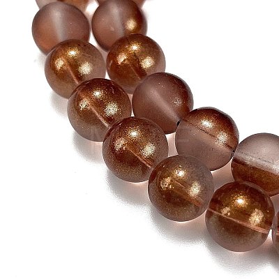 Frosted Transparent Glass Bead Strands GLAA-P065-10mm-13-1