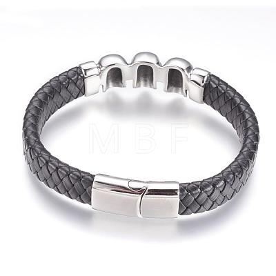 Leather Cord Bracelets BJEW-F274-23AS-1