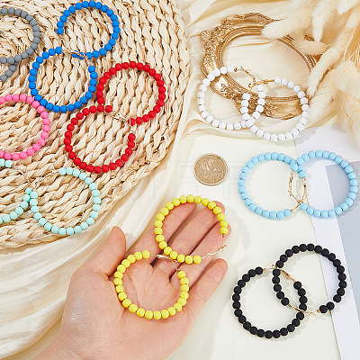9 Pairs 9 Colors Acrylic Hoop Earrings EJEW-DC0001-52-1