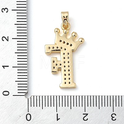 Rack Plating Brass Micro Pave Cubic Zirconia Pendants KK-D535-01F-RS-1