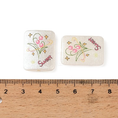 Printed Opaque Acrylic Beads OACR-B054-01D-1