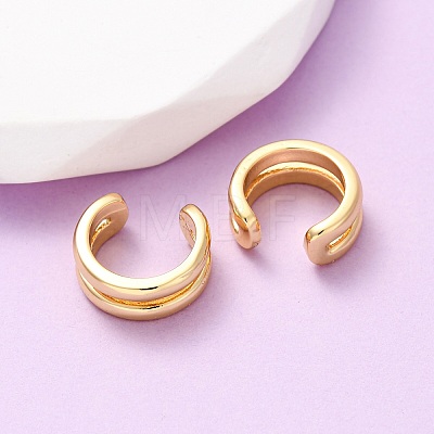 Brass Two-layer C-Shaped Cuff Earrings EJEW-D332-05A-G-1