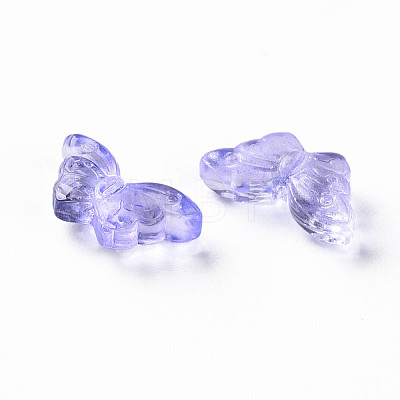 Transparent Spray Painted Glass Beads GLAA-S190-018-1