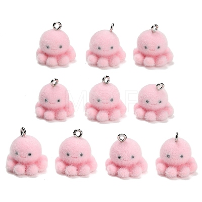 Flocking Opaque Resin Pendants CRES-B039-07-1