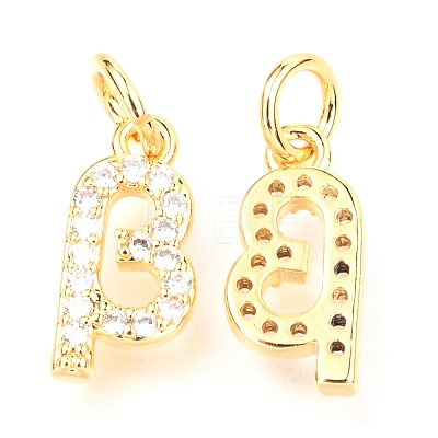 Brass Micro Pave Cubic Zirconia Charms ZIRC-O037-13G-1