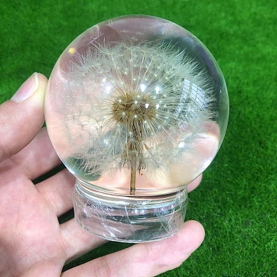 Glass Dandelion Crystal Ball PW-WG71865-01-1