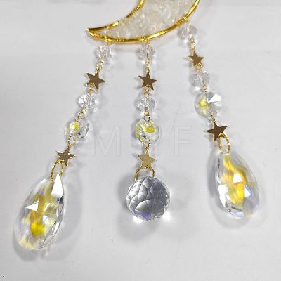 Crystal Chandelier Glass Teardrop Pendant Decorations HJEW-PH01778-02-1