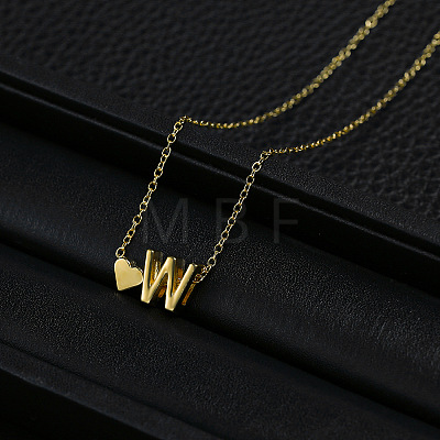 Alloy Letter Heart Pendant Necklaces for Women WGBB55E-19-1