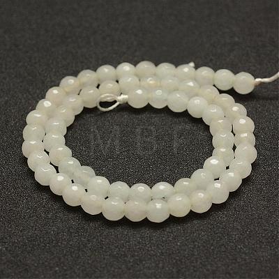 Faceted Natural White Jade Beads Strands G-F448-6mm-1