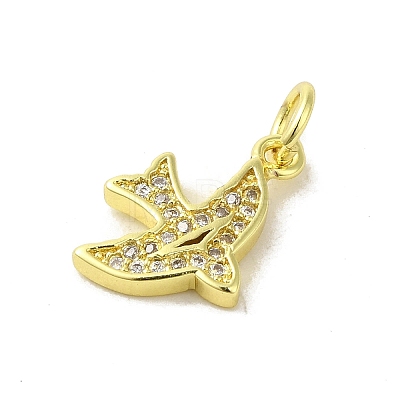 Real 18K Gold Plated Brass Pave Cubic Zirconia Pendants KK-M283-04A-01-1