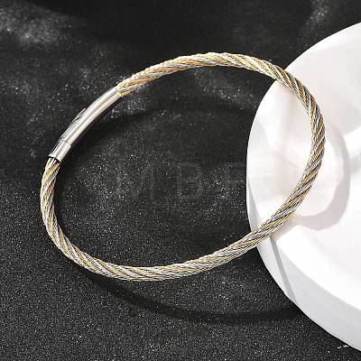 304 Stainless Steel Bangles for Women BJEW-C091-02C-GP-1