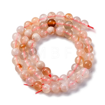 Natural Cherry Blossom Agate Beads Strands G-B130-6mm-02-1