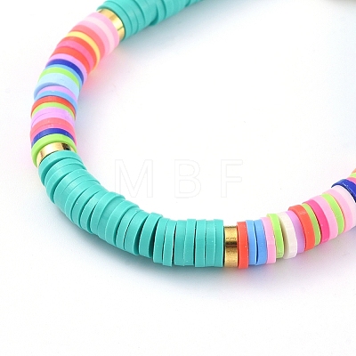 Handmade Polymer Clay Heishi Beads Stretch Bracelets BJEW-JB05079-1