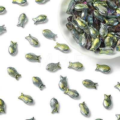 100Pcs Electroplate Transparent Glass Beads EGLA-YW0005-28D-1