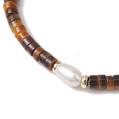 Natural Tiger Eye and Pearl Beads Btacelets BJEW-JB10681-03-1