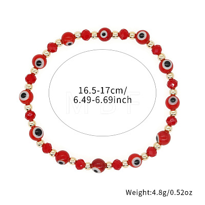 Glass Evil Eye Beaded Stretch Bracelets for Women Men VP6778-1-1