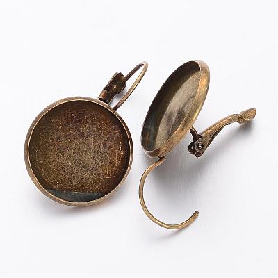 Brass Leverback Earring Settings KK-H024-AB-1