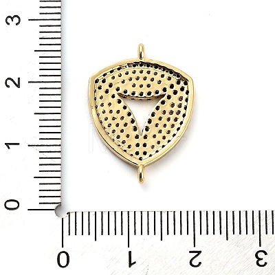 Brass Micro Pave Clear and Black Cubic Zirconia Triangle Connector Charms KK-L229-060G-1