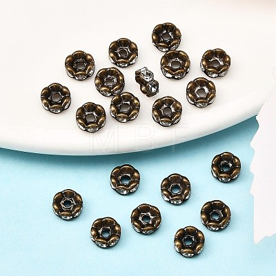 Brass Rhinestone Spacer Beads X-RB-A014-L6mm-01AB-NF-1