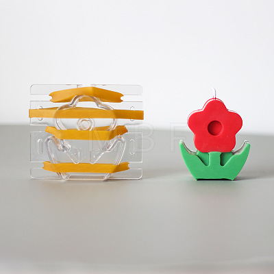 DIY Plastic Flower Candle Molds CAND-PW0001-023-1